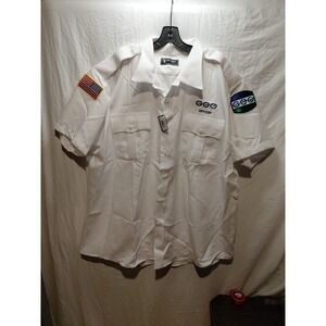 Tact Squad USA Men's Workwear Short Sleeve Shirt GEO Officer With Patches Sz 3XL